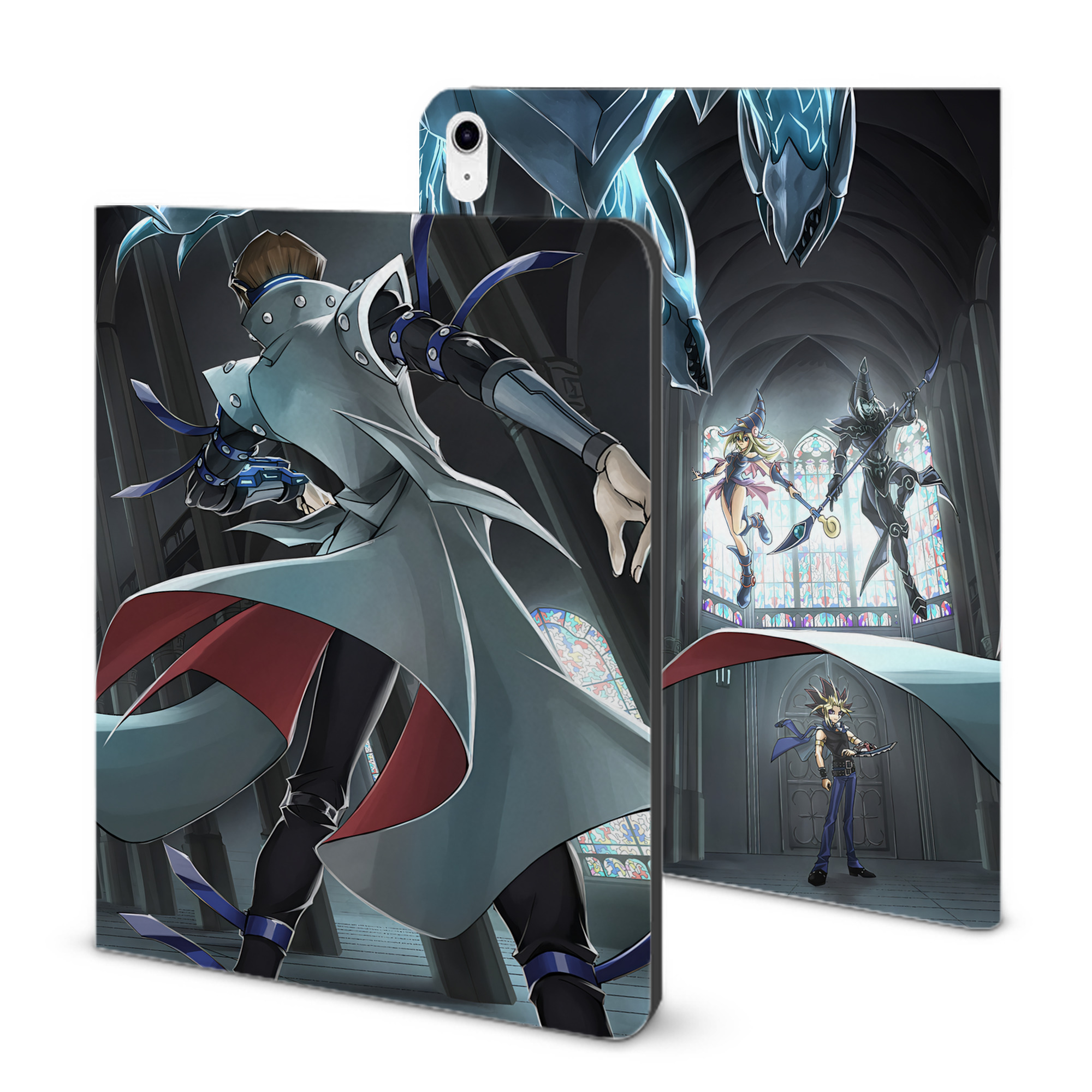 （画像用） 遊☆戯☆王 Yu-Gi-Oh! IPad ケース ブック型 PUレザー TPU 耐衝撃 軽量 薄型 ペン収納なし 全面保護 IPad 各モデル対応